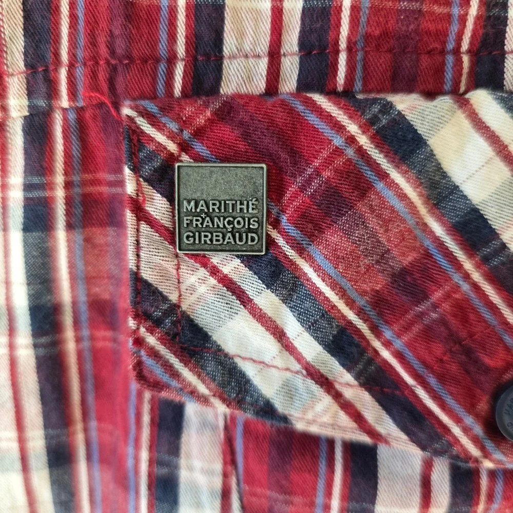 Blue Mariethe Francois Girbaud Plaid Long Sleeve Button Down Shirt XXXL‎